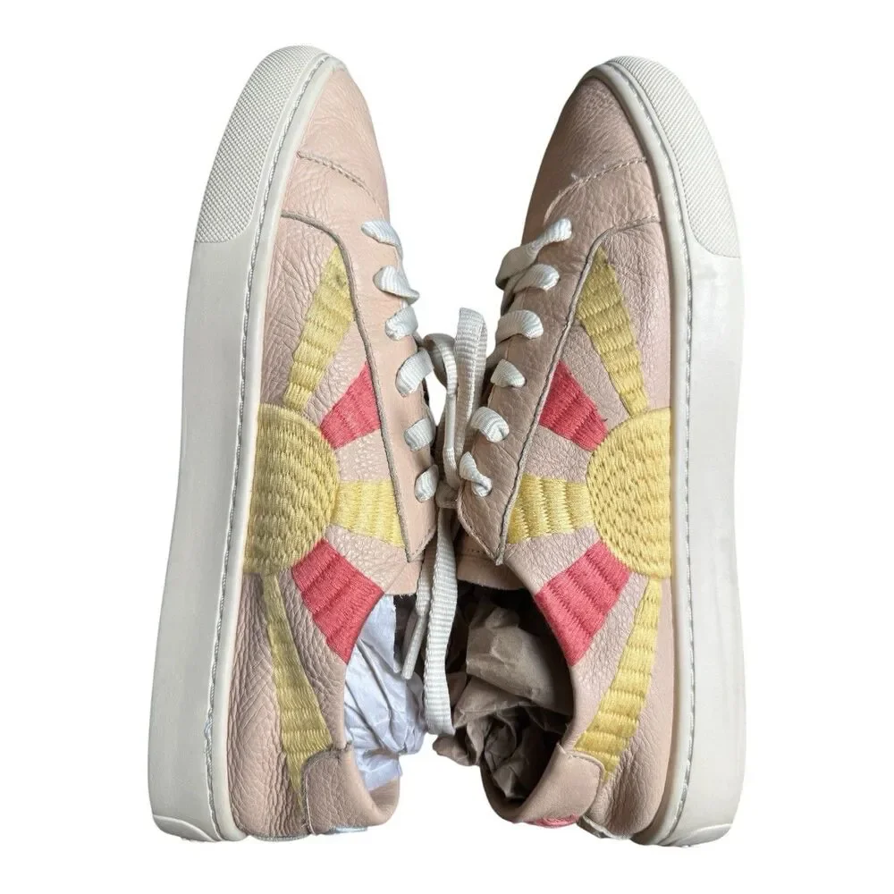 Soludos Rainbow Wave Women’s Leather Sneakers “Chill Out” Size 10 EU 40.5